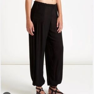 Free People Beach black harem pants with elastic waist and hems